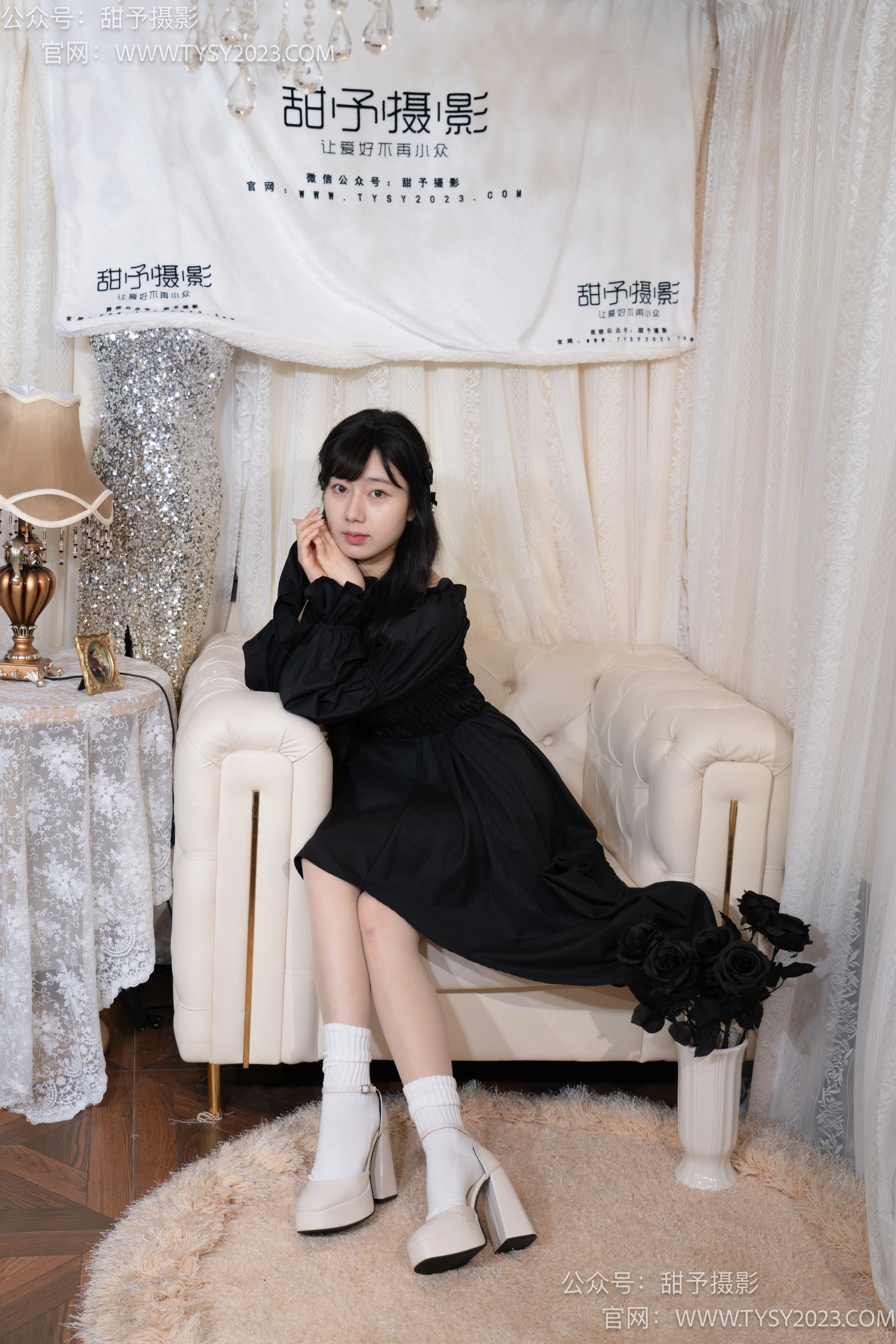 甜予摄影 No.034 鱼鱼-高跟鞋、白棉袜、肉丝 0